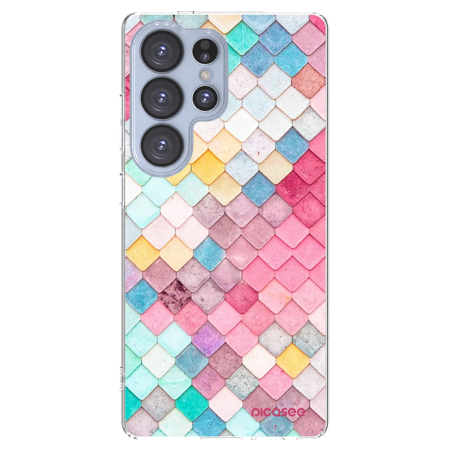 Picasee Samsung Galaxy S25 Ultra 5G Hülle - Transparentes Silikon - Farbiges Dach
