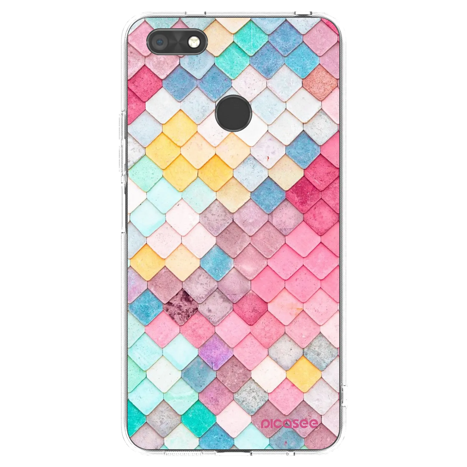 Picasee Huawei P9 Lite Mini Hülle - Transparentes Silikon - Farbiges Dach