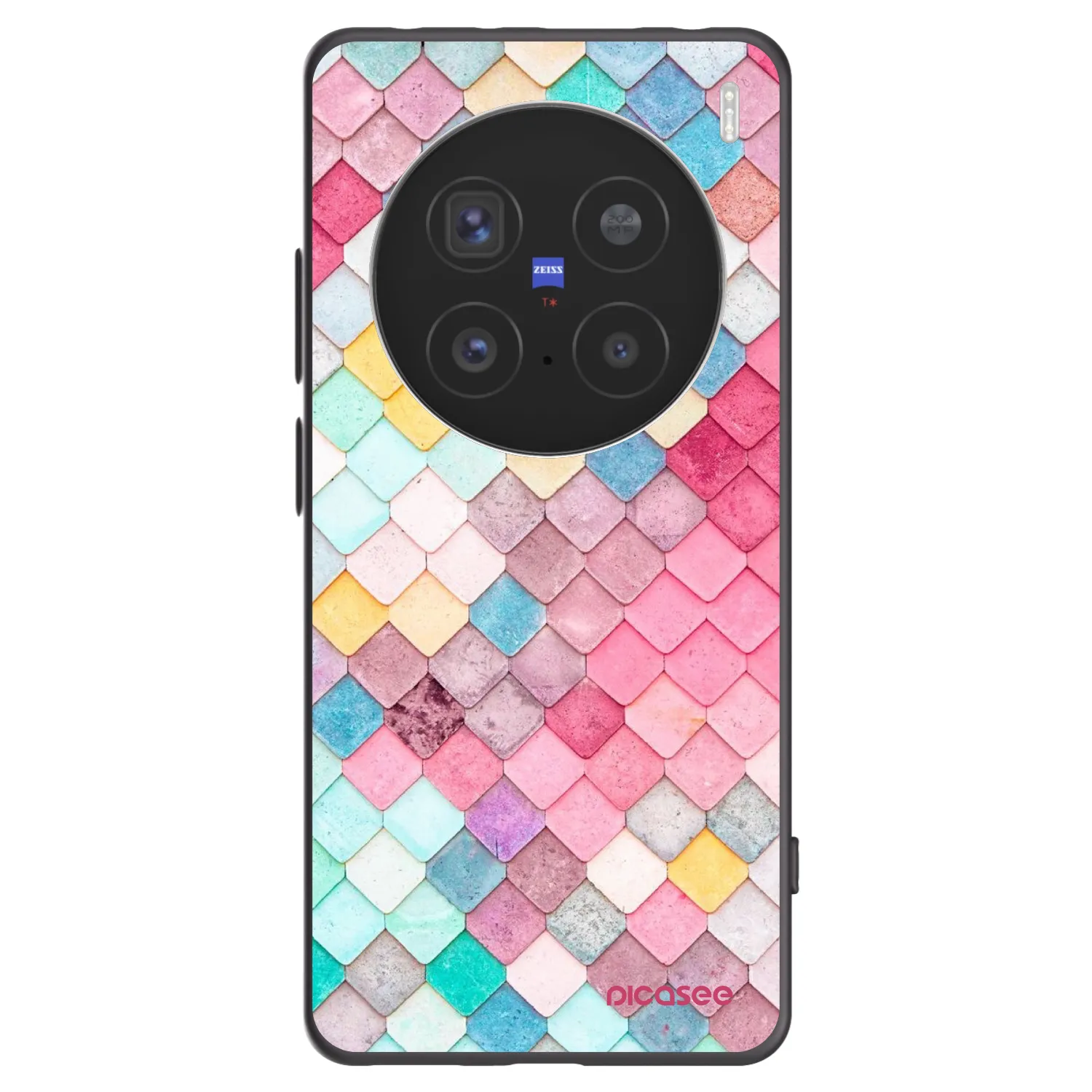 Picasee Vivo X200 Pro Hülle - Schwarzes Silikon - Farbiges Dach