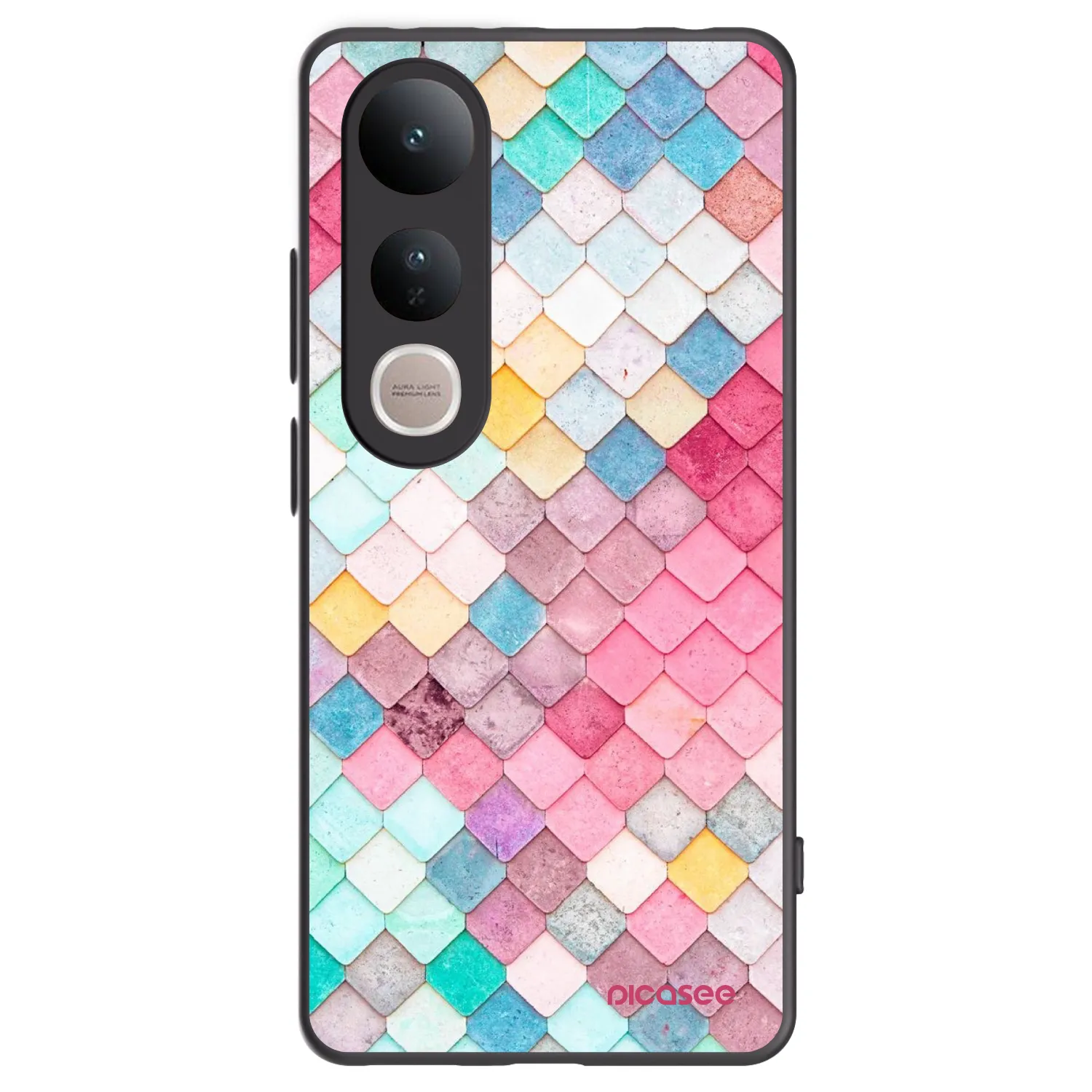 Picasee Vivo V50 Lite 5G Hülle - Schwarzes Silikon - Farbiges Dach