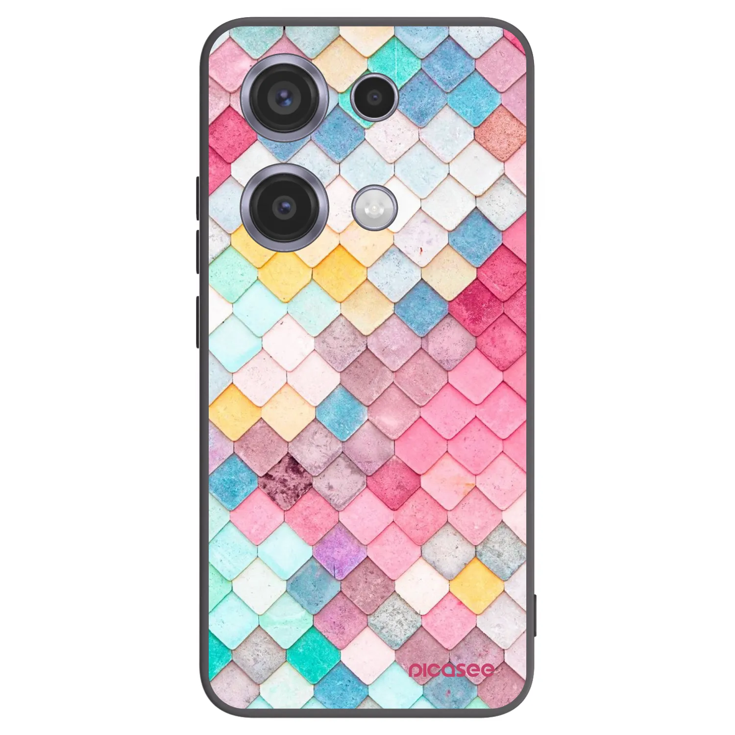 Picasee Xiaomi Redmi Note 14S Hülle - Schwarzes Silikon - Farbiges Dach