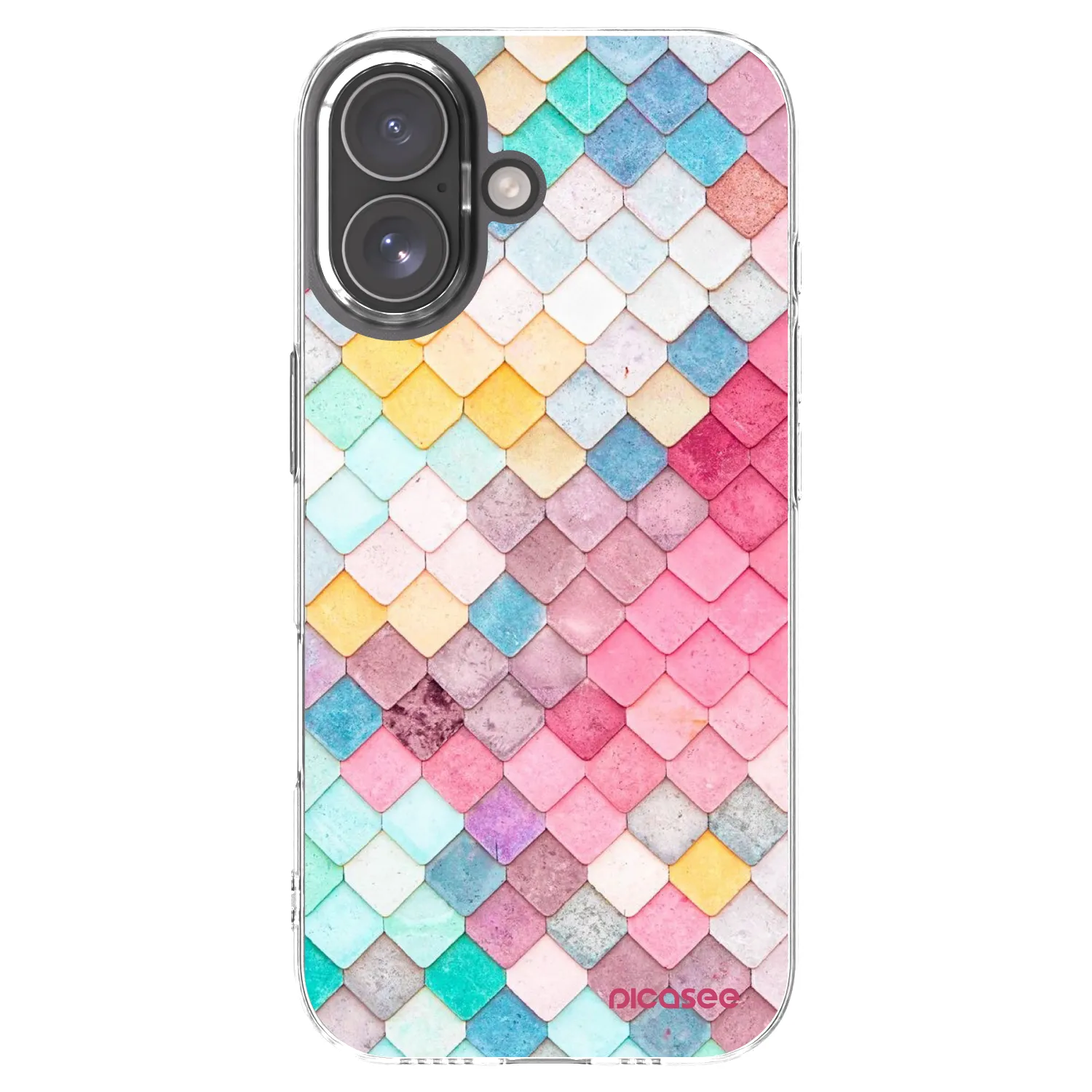 Picasee Apple iPhone 17 Hülle - Transparentes Silikon - Farbiges Dach