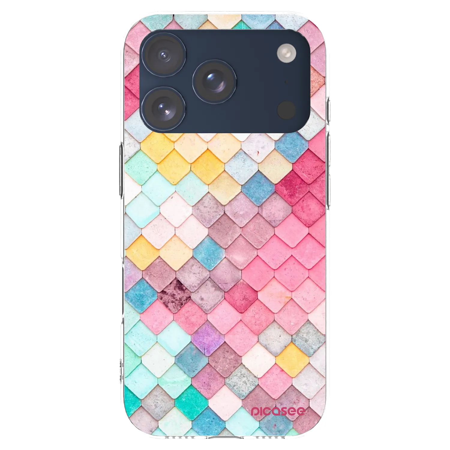 Picasee Apple iPhone 17 Pro Hülle - Transparentes Silikon - Farbiges Dach
