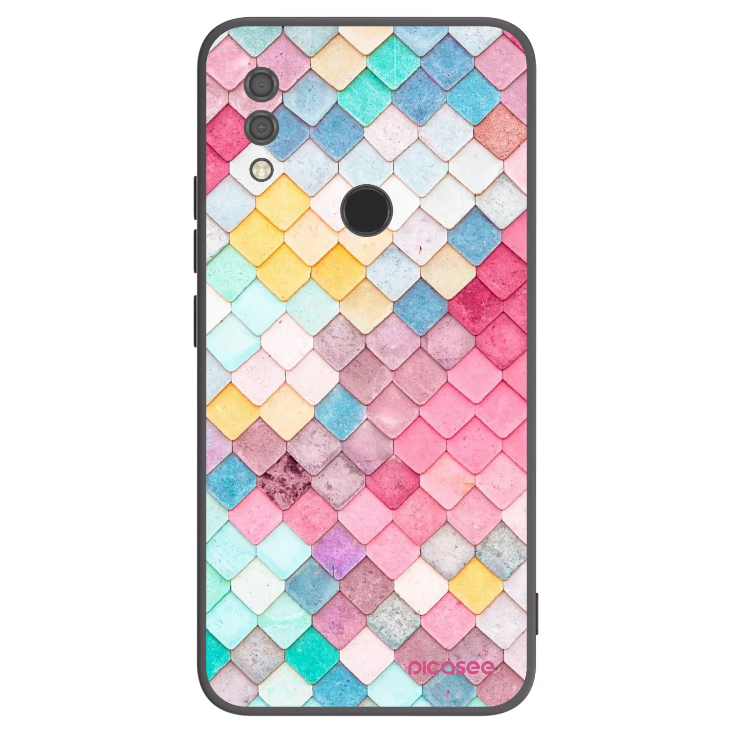 Picasee Xiaomi Redmi 7 Hülle - Schwarzes Silikon - Farbiges Dach