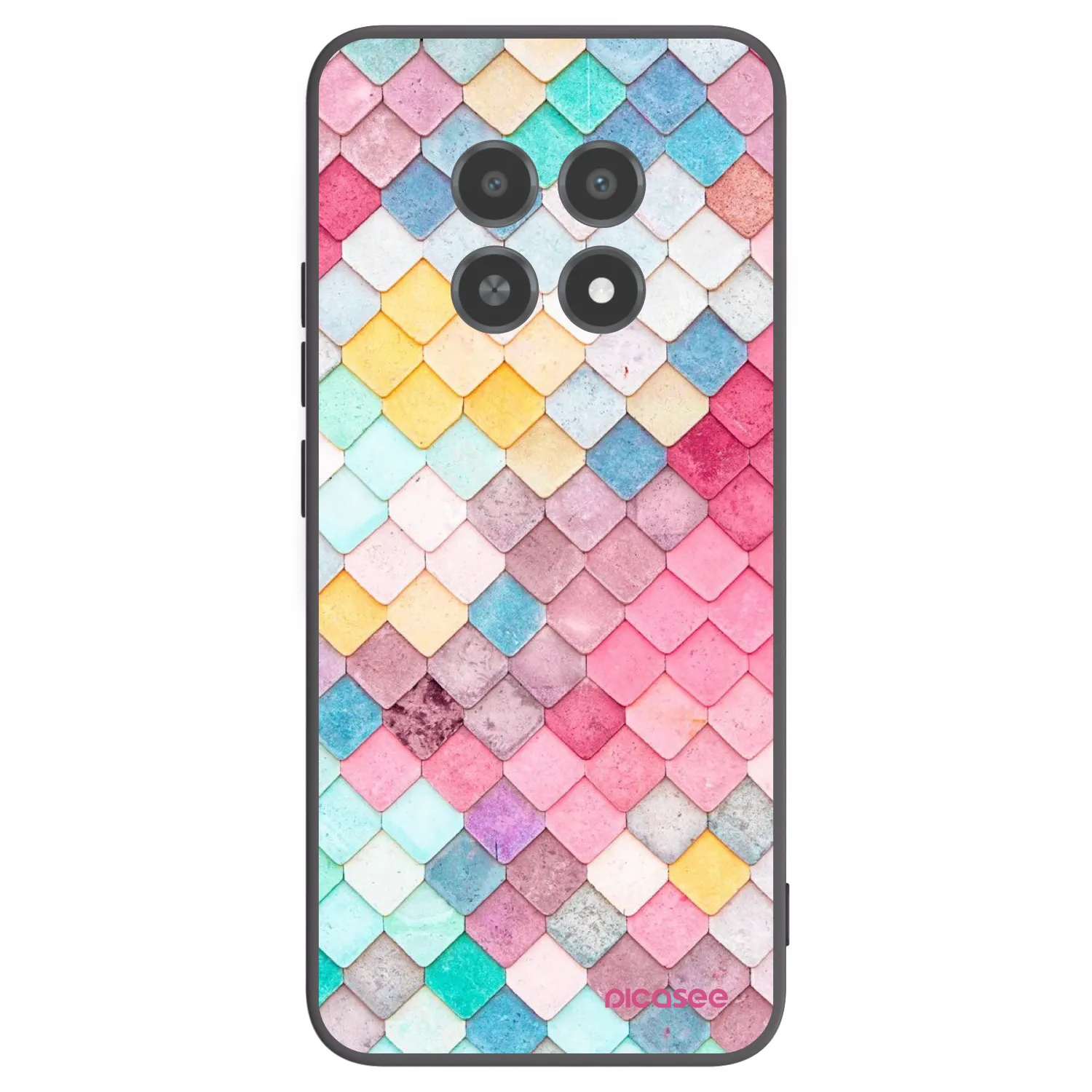 Picasee Realme 12X Hülle - Schwarzes Silikon - Farbiges Dach