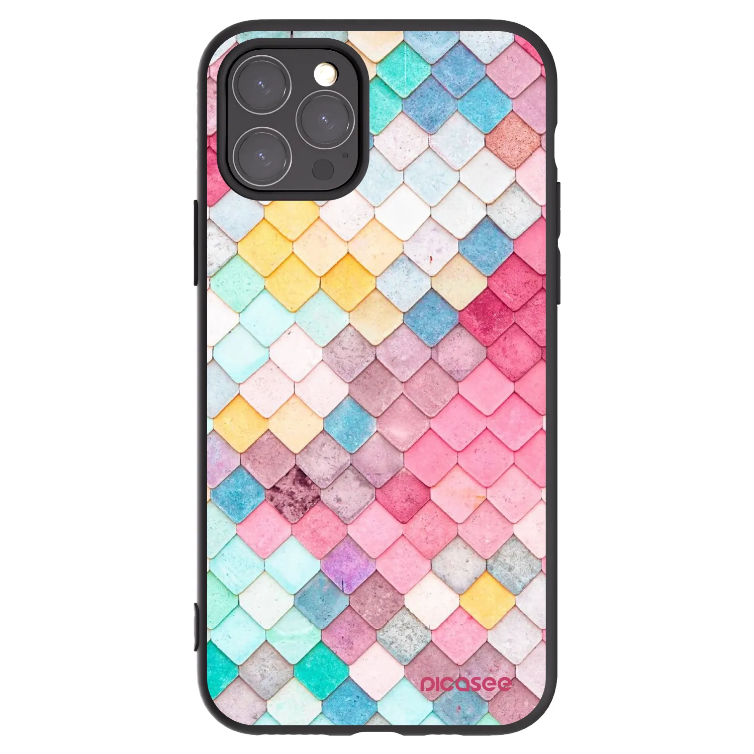 Picasee Apple iPhone 11 Pro Hülle - Schwarzes Silikon - Farbiges Dach