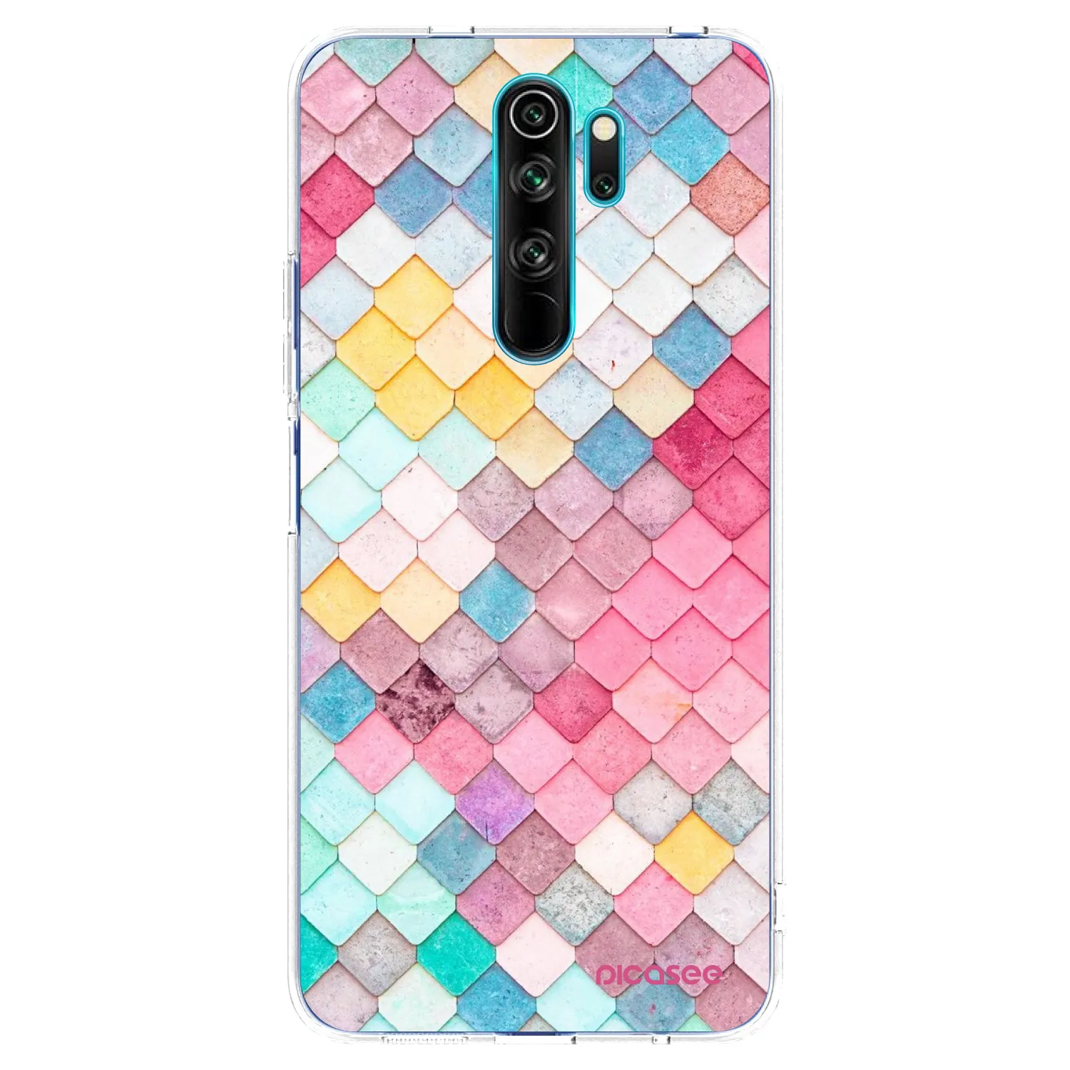 Picasee Xiaomi Redmi Note 8 Pro Hülle - Transparentes Silikon - Farbiges Dach