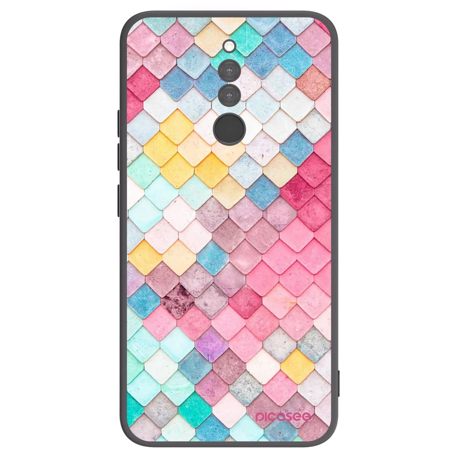 Picasee Xiaomi Redmi 8 Hülle - Schwarzes Silikon - Farbiges Dach