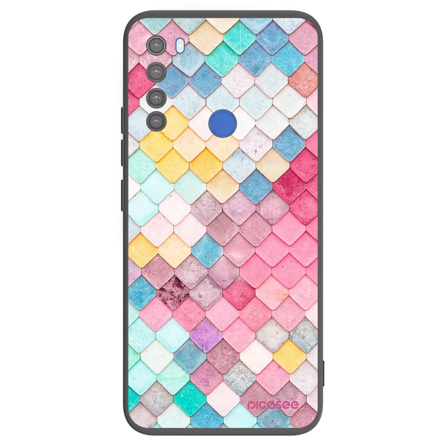 Picasee Xiaomi Redmi Note 8T Hülle - Schwarzes Silikon - Farbiges Dach