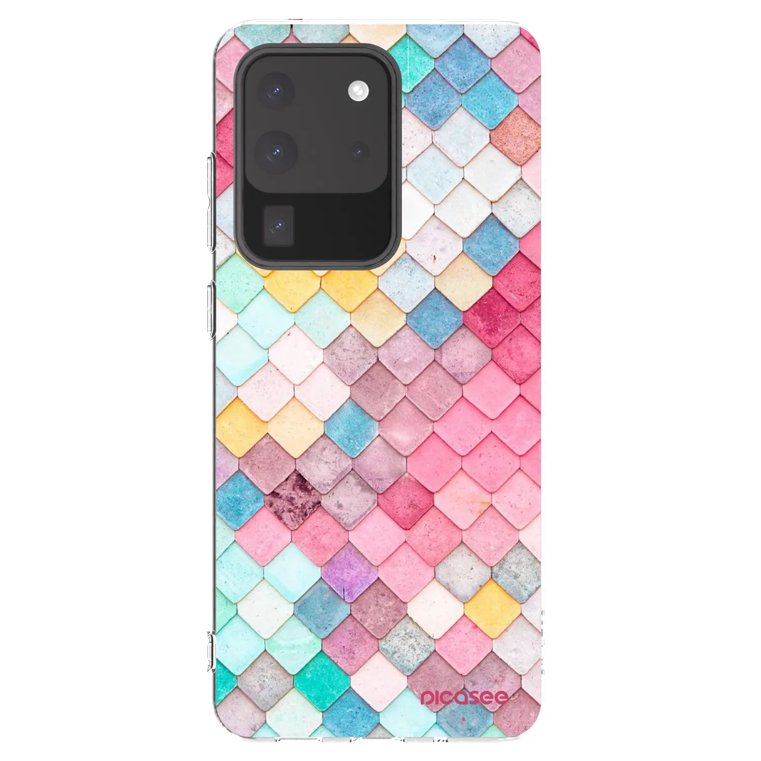 Picasee Samsung Galaxy S20 Ultra 5G G988F Hülle - Transparentes Silikon - Farbiges Dach