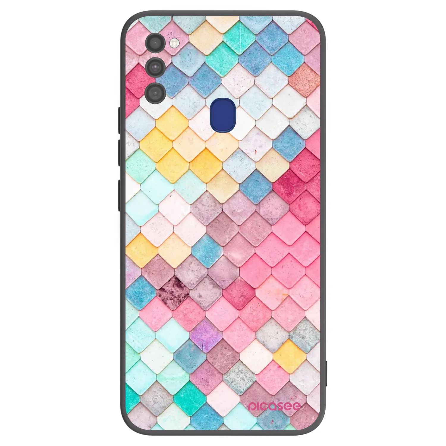 Picasee Samsung Galaxy M21 M215F Hülle - Schwarzes Silikon - Farbiges Dach