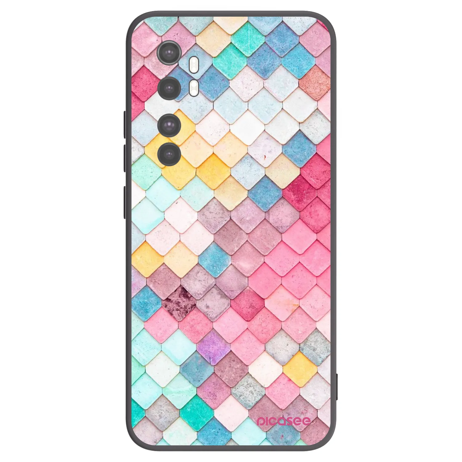 Picasee Xiaomi Mi Note 10 Lite Hülle - Schwarzes Silikon - Farbiges Dach