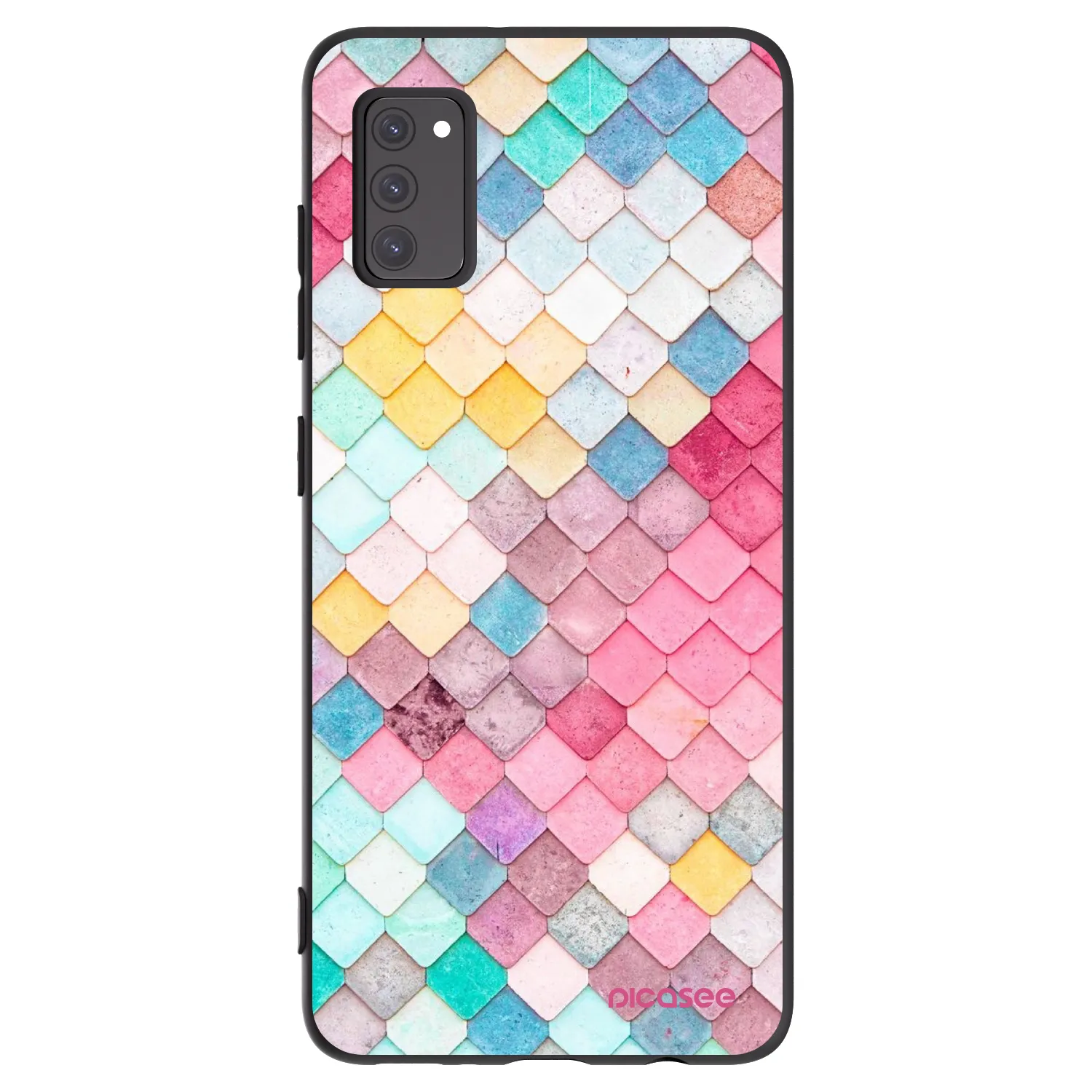 Picasee Samsung Galaxy A41 A415F Hülle - Schwarzes Silikon - Farbiges Dach