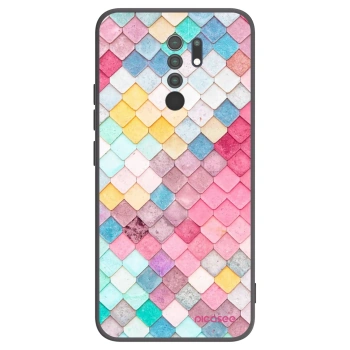 Picasee Xiaomi Redmi 9 Hülle - Schwarzes Silikon - Farbiges Dach