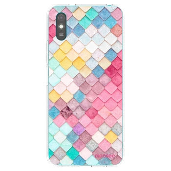 Picasee Xiaomi Redmi 9A Hülle - Transparentes Silikon - Farbiges Dach