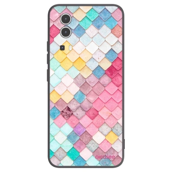 Picasee Vivo Y72 5G Hülle - Schwarzes Silikon - Farbiges Dach
