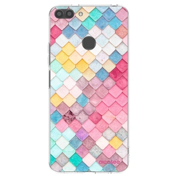 Picasee Huawei P Smart Hülle - Transparentes Silikon - Farbiges Dach