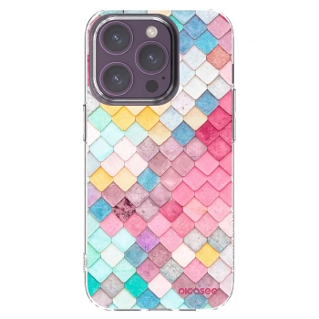 Picasee Apple iPhone 14 Pro Hülle - Transparentes Silikon - Farbiges Dach