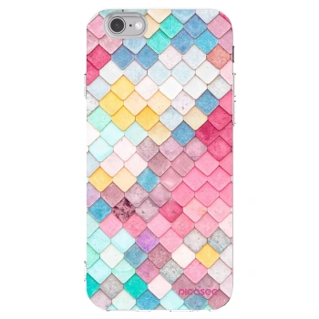 Picasee Apple iPhone 6/6S Hülle - Transparentes Silikon - Farbiges Dach