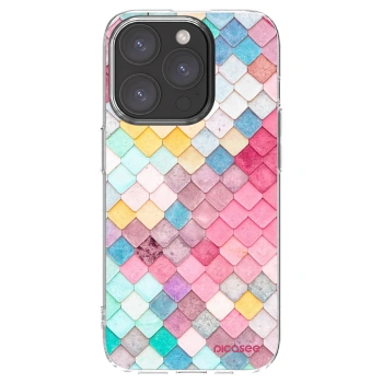 Picasee Apple iPhone 15 Pro Hülle - Transparentes Silikon - Farbiges Dach