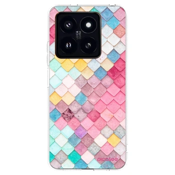 Picasee Xiaomi 14 Pro Hülle - Transparentes Silikon - Farbiges Dach
