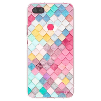 Picasee Xiaomi Mi 8 Lite Hülle - Transparentes Silikon - Farbiges Dach