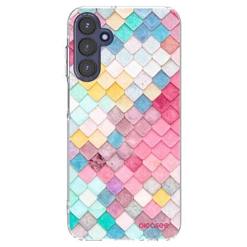 Picasee Samsung Galaxy A15 A155F 4G Hülle - Transparentes Silikon - Farbiges Dach