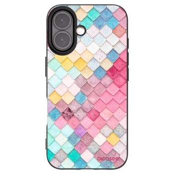 Picasee Apple iPhone 16 Hülle - Schwarzes Silikon - Farbiges Dach