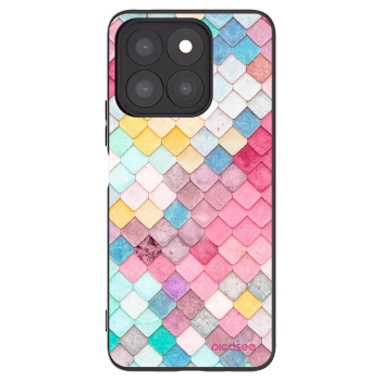 Picasee Honor X8c Hülle - Schwarzes Silikon - Farbiges Dach