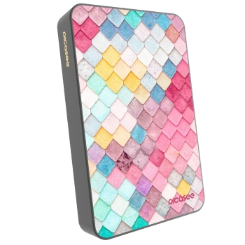 Picasee Powerbank mit MagSafe 10 000 mAh Grau - Farbiges Dach