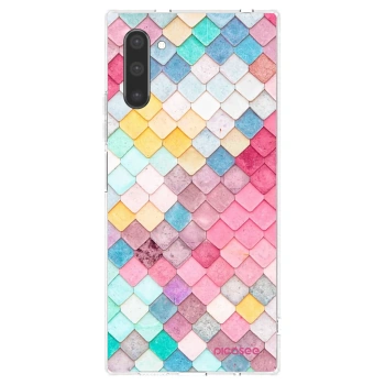 Picasee Samsung Galaxy Note 10 N970F Hülle - Transparentes Silikon - Farbiges Dach