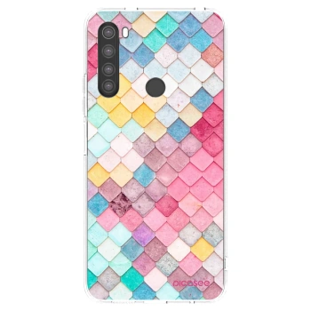 Picasee Xiaomi Redmi Note 8 Hülle - Transparentes Silikon - Farbiges Dach