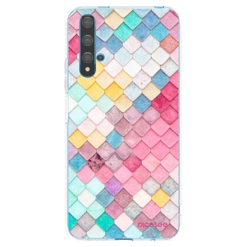 Picasee Huawei Nova 5T Hülle - Transparentes Silikon - Farbiges Dach