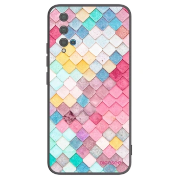 Picasee Huawei Nova 5T Hülle - Schwarzes Silikon - Farbiges Dach