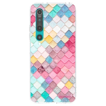 Picasee Xiaomi Mi 10 Hülle - Transparentes Silikon - Farbiges Dach