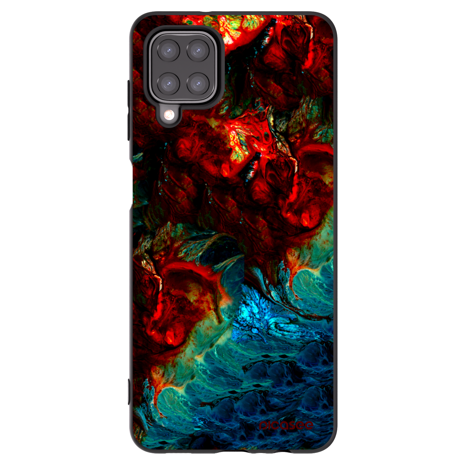 Picasee Samsung Galaxy A12 A125F Hülle - Schwarzes Silikon - Universe