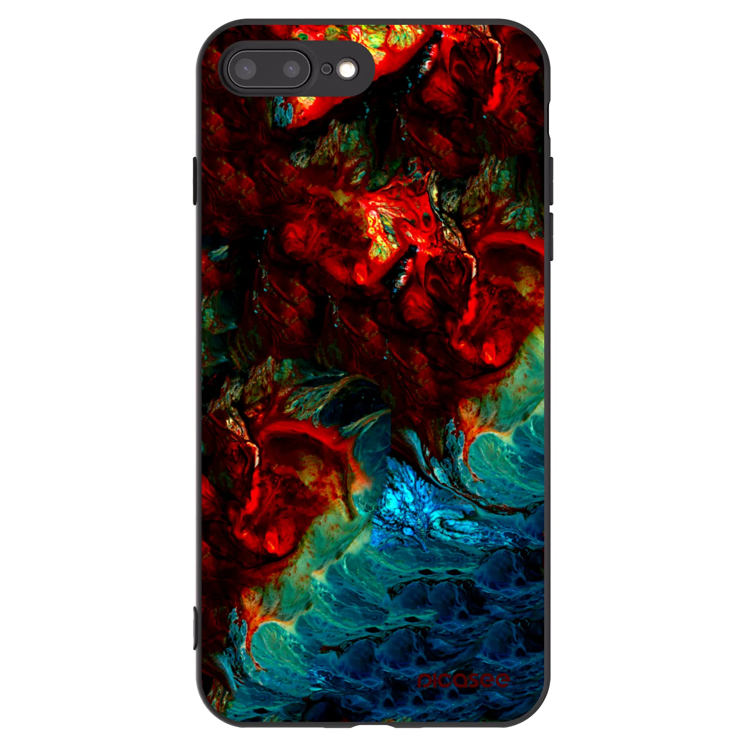 Picasee Apple iPhone 8 Plus Hülle - Schwarzes Silikon - Universe