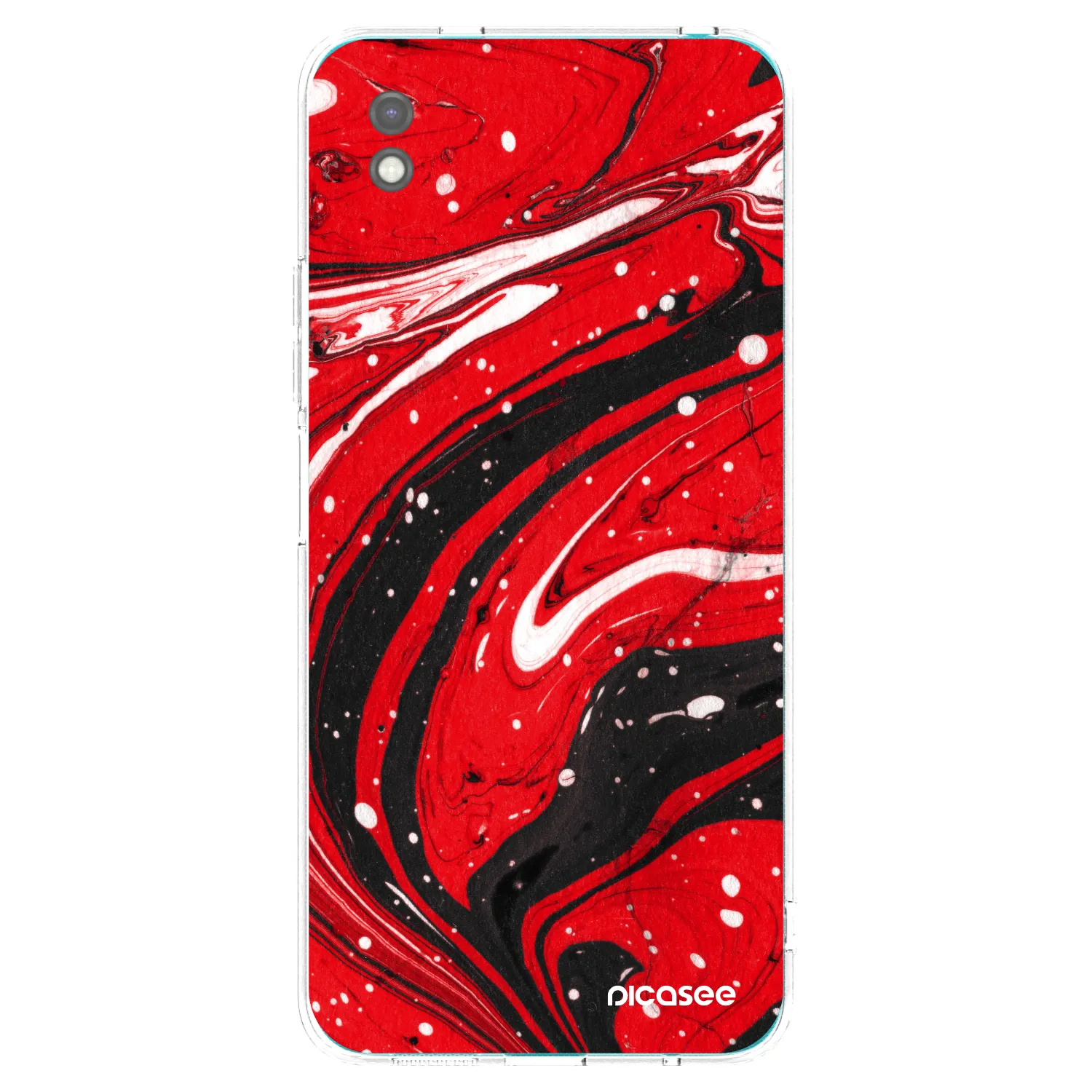 Picasee Xiaomi Redmi 9A Hülle - Schwarzes Silikon - Red black