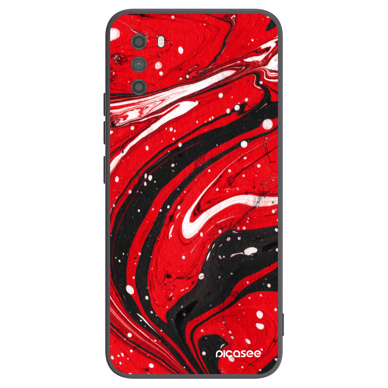 Picasee Xiaomi Poco M3 Hülle - Schwarzes Silikon - Red black