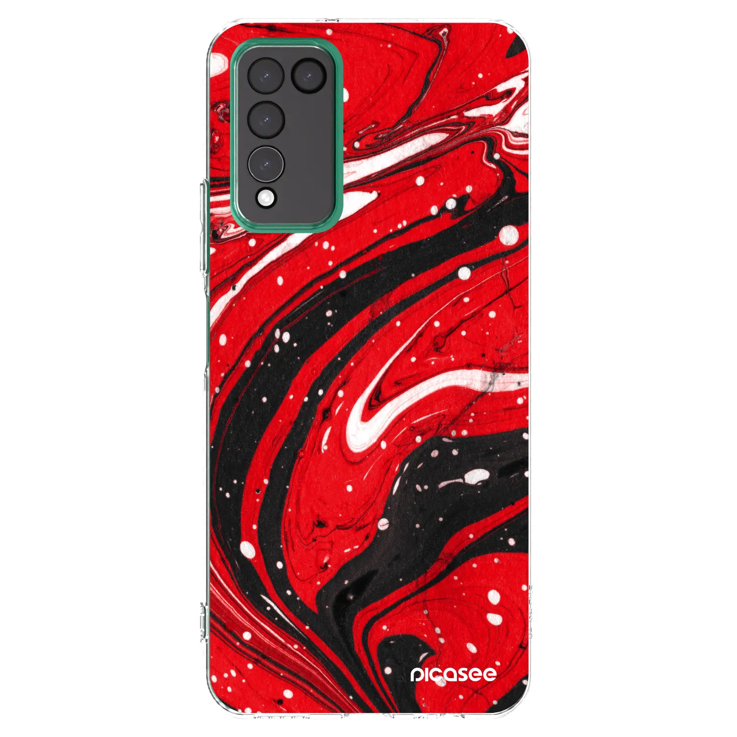 Picasee Honor 10X Lite Hülle - Transparentes Silikon - Red black