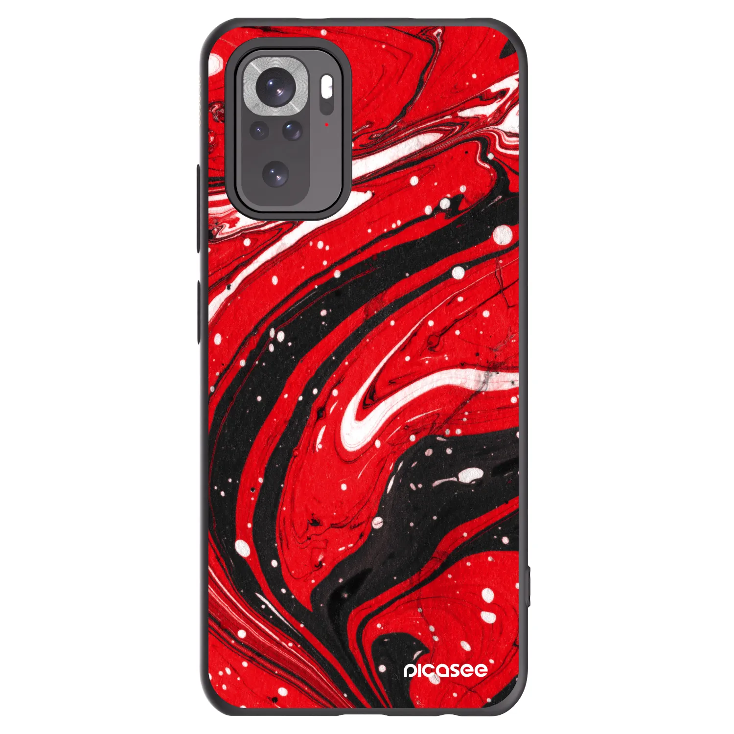 Picasee Xiaomi Redmi Note 10 Hülle - Schwarzes Silikon - Red black