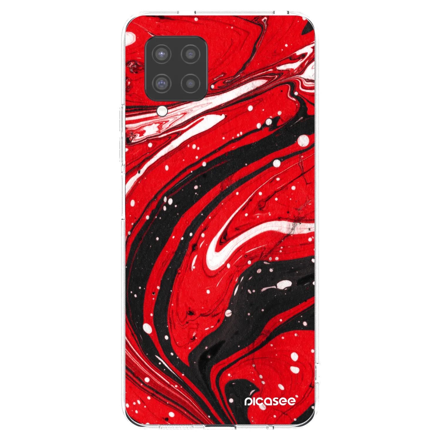 Picasee Samsung Galaxy A42 A426B Hülle - Transparentes Silikon - Red black