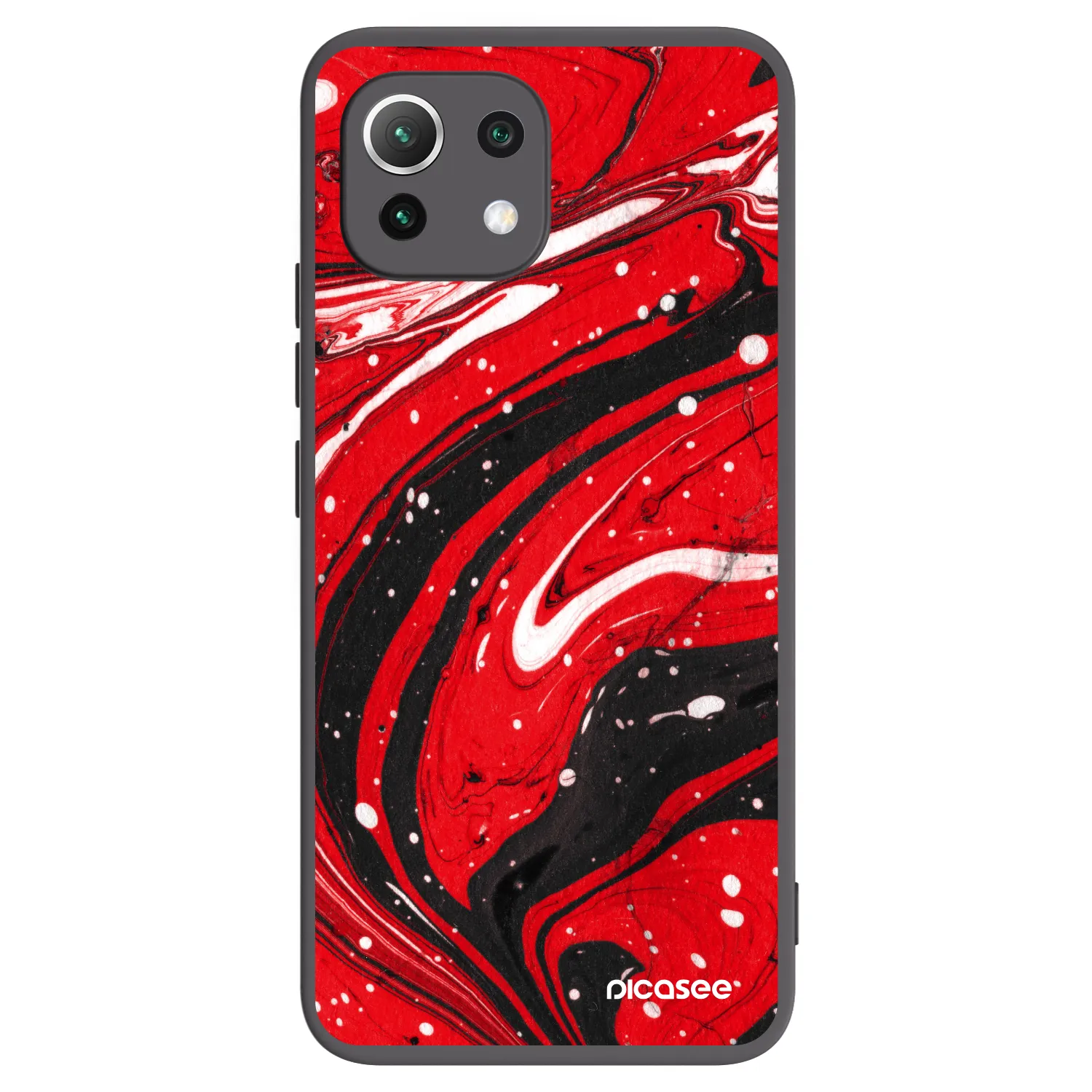 Picasee Xiaomi Mi 11 Lite Hülle - Schwarzes Silikon - Red black