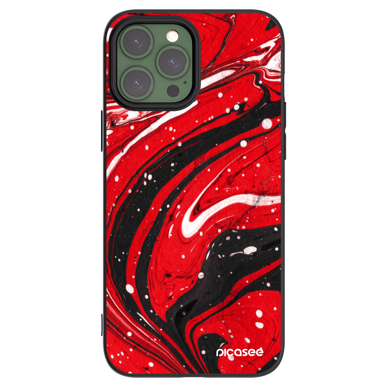 Picasee Apple iPhone 13 Pro Max Hülle - Schwarzes Silikon - Red black