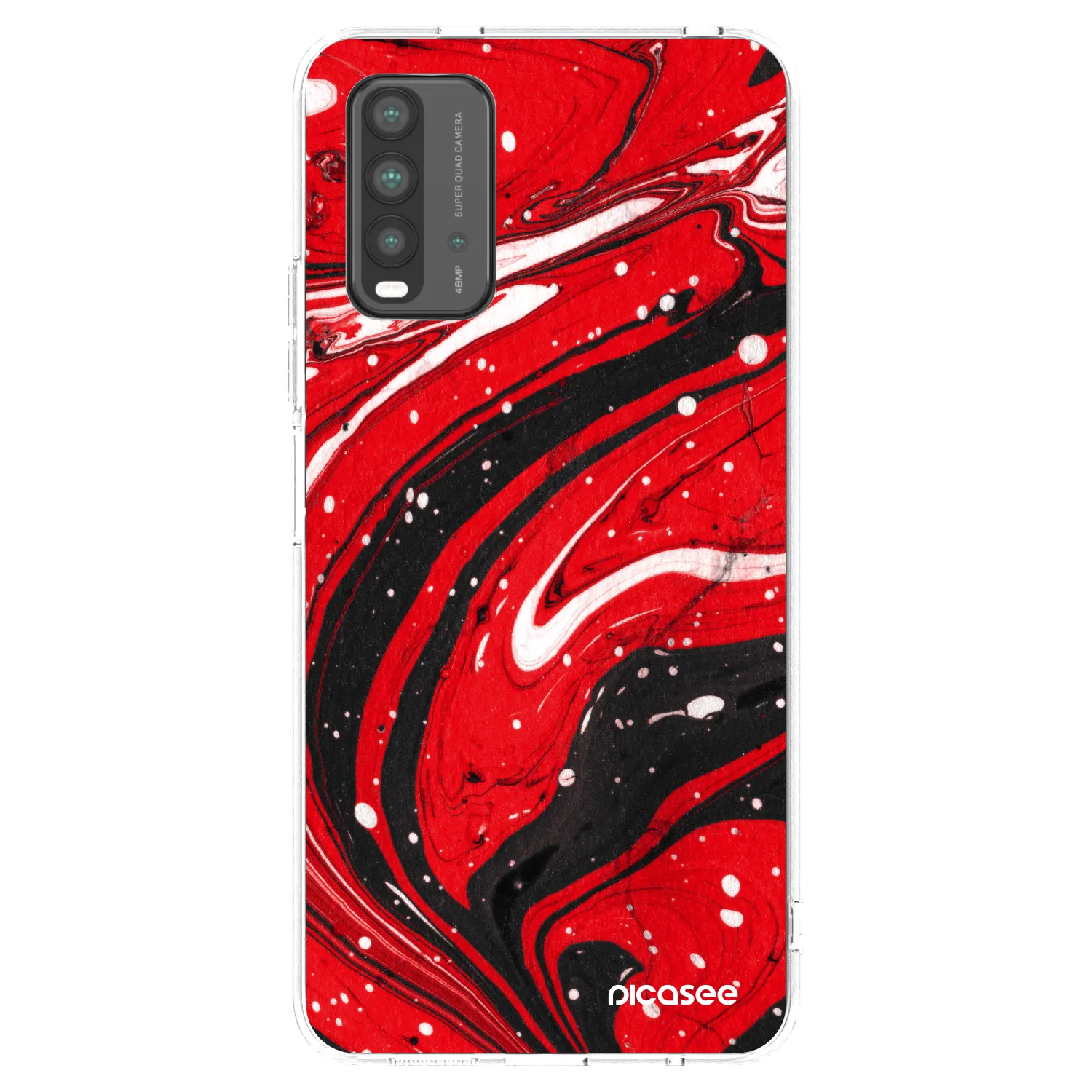 Picasee Xiaomi Redmi 9T Hülle - Schwarzes Silikon - Red black
