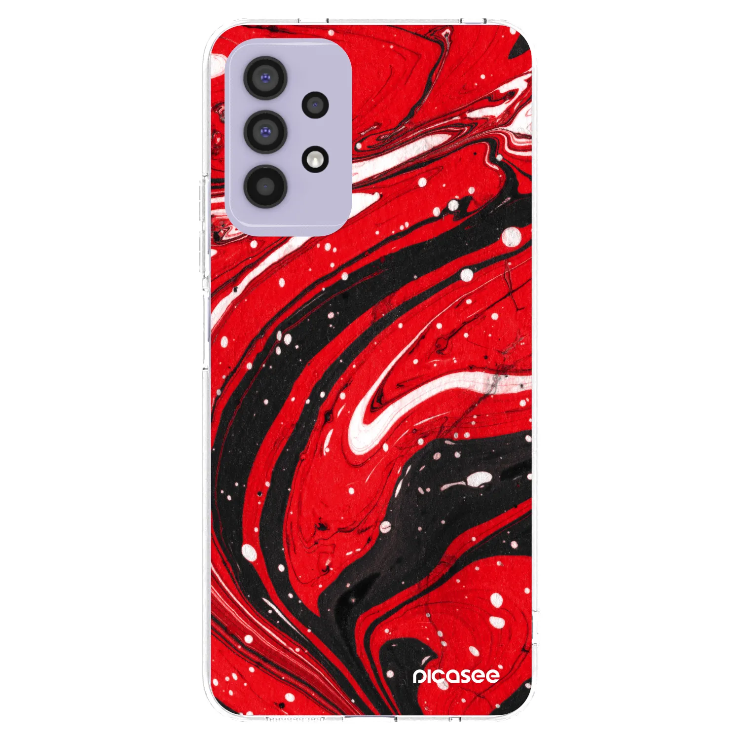 Picasee Samsung Galaxy A32 4G SM-A325F Hülle - Transparentes Silikon - Red black