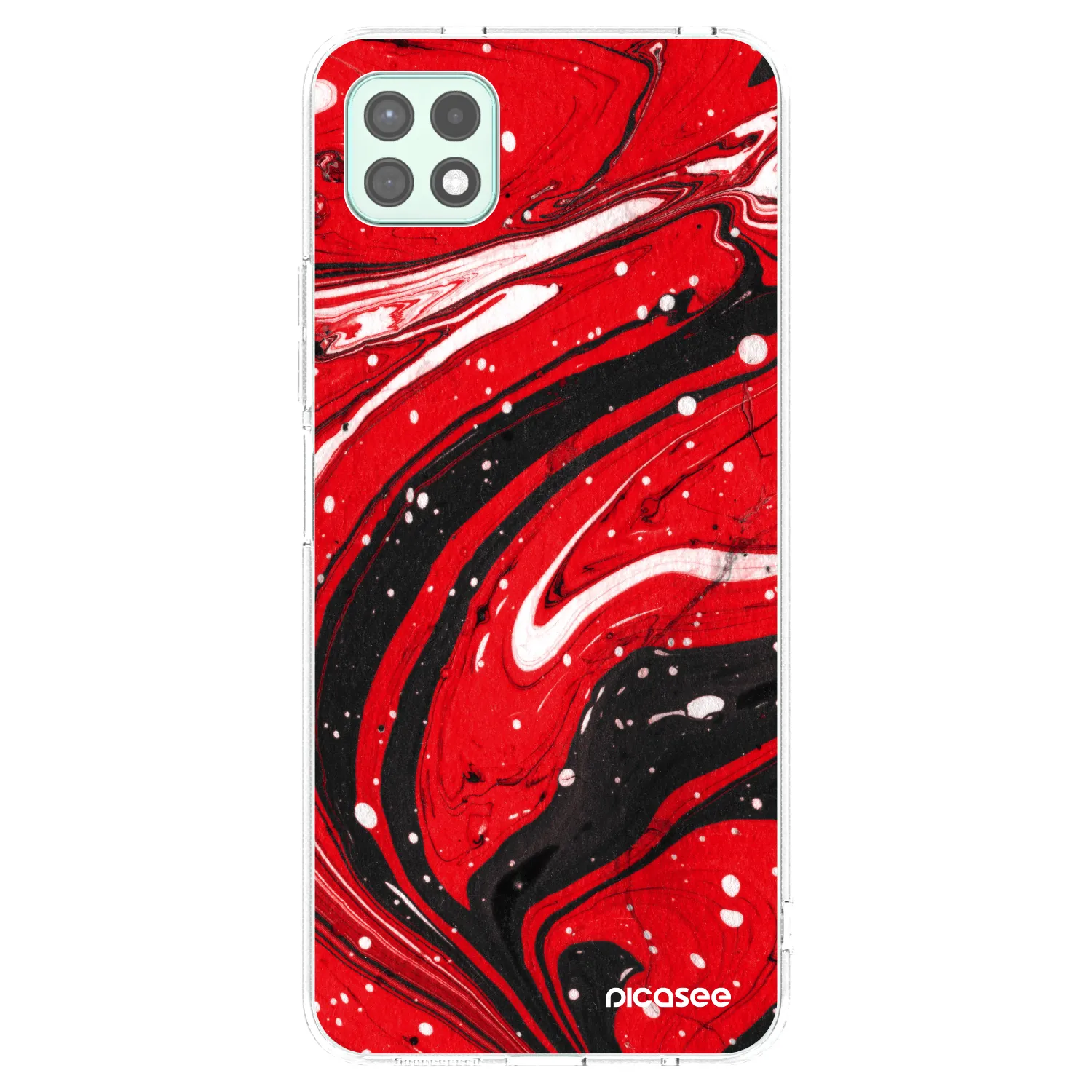 Picasee Samsung Galaxy A22 A226B 5G Hülle - Transparentes Silikon - Red black