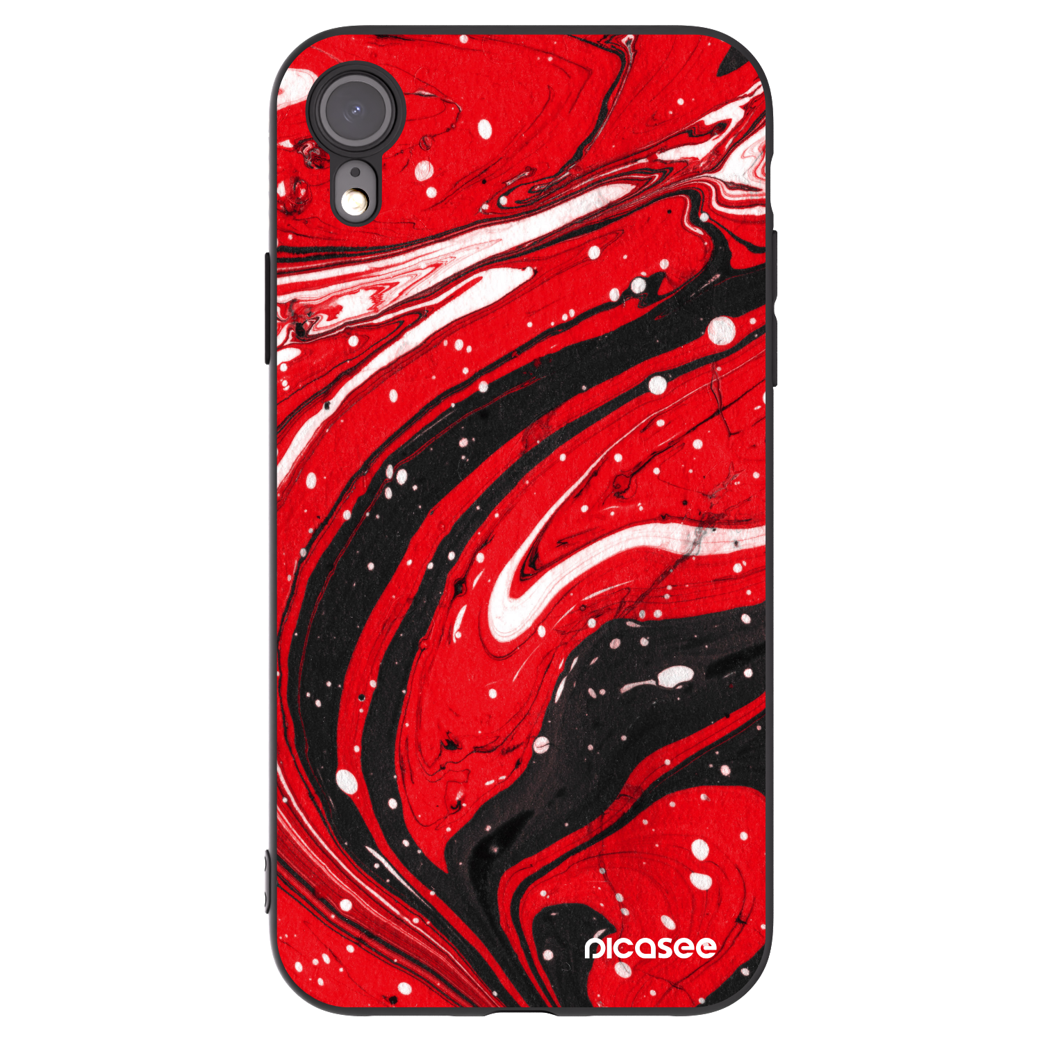 Picasee Apple iPhone XR Hülle - Schwarzes Silikon - Red black