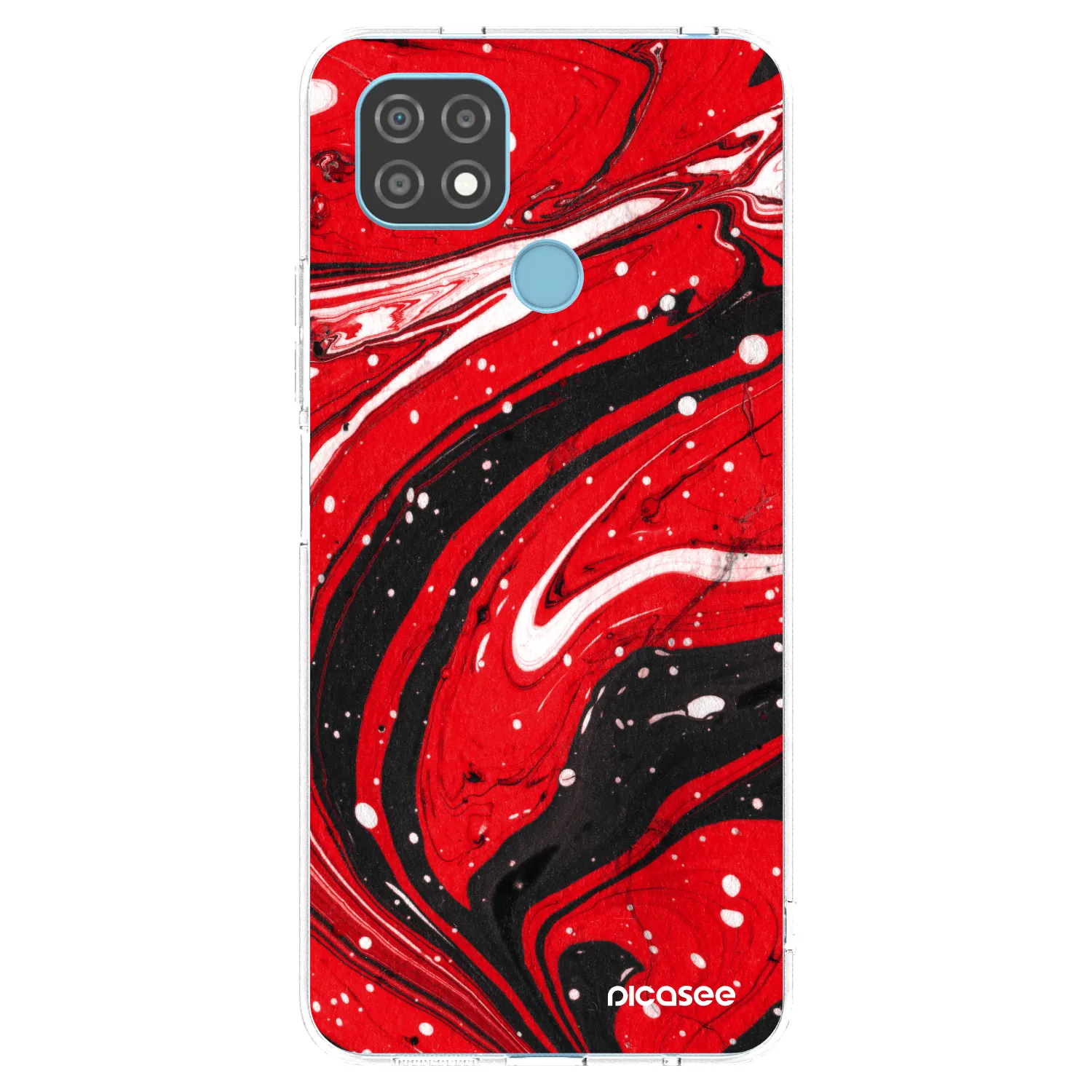 Picasee Realme C21 Hülle - Transparentes Silikon - Red black