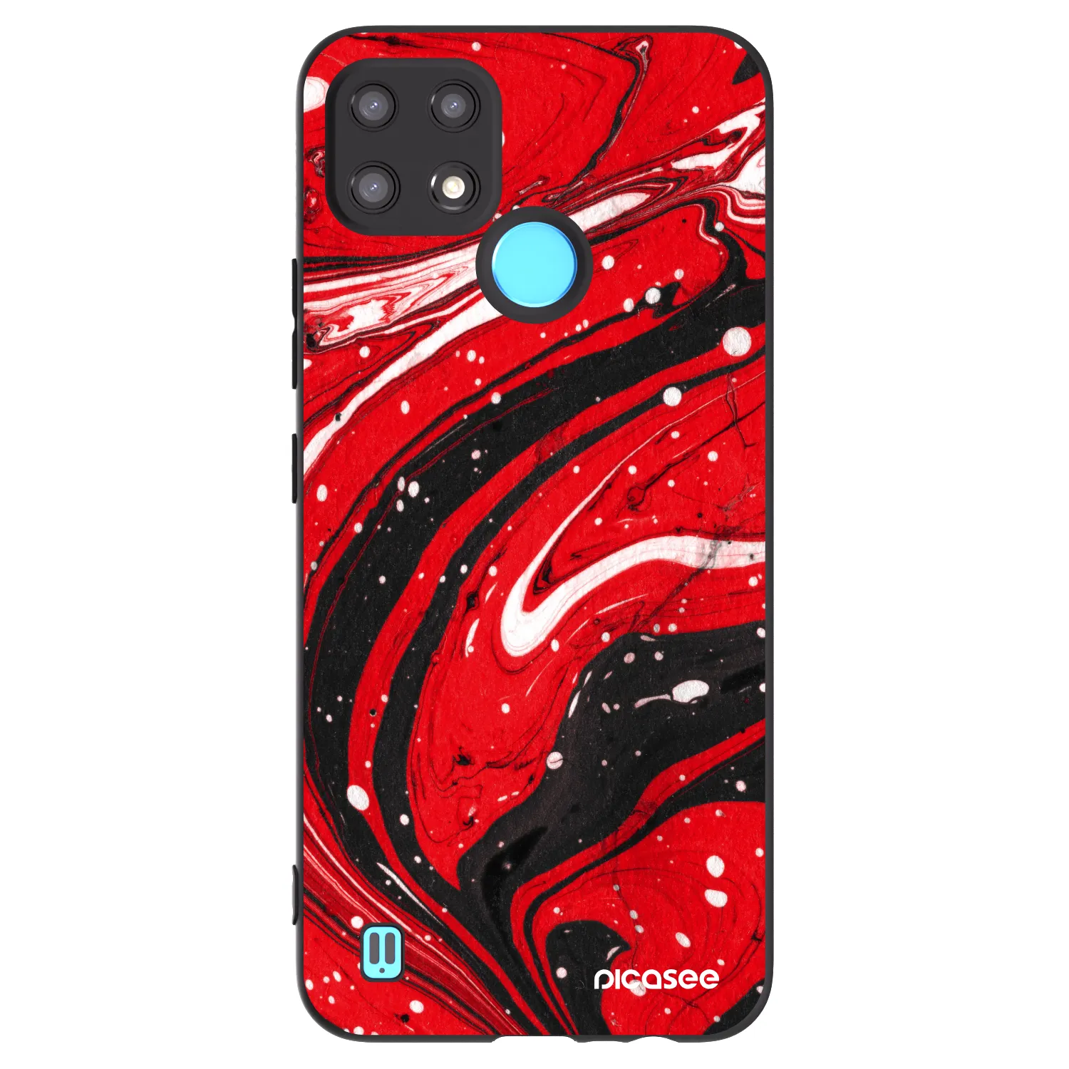 Picasee Realme C21 Hülle - Schwarzes Silikon - Red black